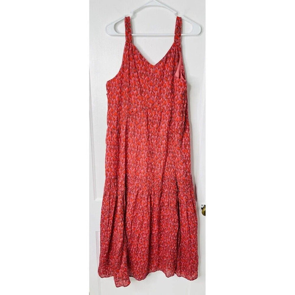 Joie Maxi Dress XL Tiered Boho Cottagecore Flowy Breathable Woven Tea Rose Beach - Picture 3 of 11